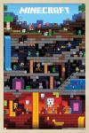 Trends International Minecraft - Worldly Wall Poster, 34L x 22.4W, Blonde Framed Version