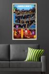 Trends International Minecraft - Worldly Wall Poster, 34L x 22.4W, Blonde Framed Version