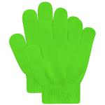 DOOVID Kids Knit Gloves Full Fingers Winter Gloves for Little Boys Girls Stretchy Warm Magic Gloves Age 5-11 Green One Size