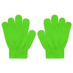 DOOVID Kids Knit Gloves Full Fingers Winter Gloves for Little Boys Girls Stretchy Warm Magic Gloves Age 5-11 Green One Size