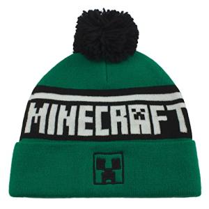 Minecraft Men's pom Beanie, Green, One Size