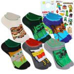 Minecraft Socks Set - Video Game Accessories Bundle with 6 Pairs of Socks for Teens, Adults Shoe Size 3-9 Plus Stickers Apparel Set for Men