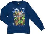 Minecraft Action Scene Boys Navy Long Sleeve Cotton for Cosplay Sweatshirt 