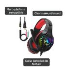 SVYHUOK Pro Gaming Headset for PC PS4 Xbox One Surround Sound Over-Ear Headphones with Mic LED Light Bass Surround Soft Memory Earmuffs for Computer Laptop Switch Games Kid’s Boy’s Teen’s Gifts