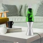 14.5” Lava Lamp Black Lava Green Liquid Silver Base New Minecraft Colors