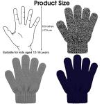 Cooraby 3 Pairs Kid's Winter Magic Gloves Thicken Knitted Cashmere Warm Gloves Children Stretchy Unisex Gloves for Boy Girl