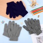 Cooraby 3 Pairs Kid's Winter Magic Gloves Thicken Knitted Cashmere Warm Gloves Children Stretchy Unisex Gloves for Boy Girl