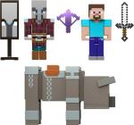 Mattel Minecraft Village Raid Pack with 3 Action Figures & Accessories, 3.25-inch Scale Collectible Set Includes Steve