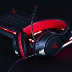 Gaming Headset for Nintendo Switch, Xbox One, PS4, PS5, Bass Surround and Noise Cancelling with Flexible Mic, 3.5mm Wired Adjustable Over-Ear Headphones for Laptop PC iPad Smartphones (Red-Black)