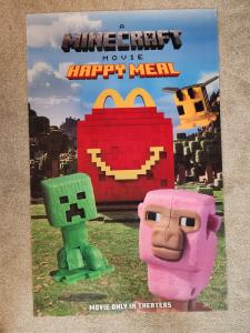 2025 McDonald's Minecraft Movie Happy Meal Store Promo Vinyl 35x55 Movie Poster