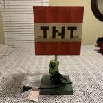 2020 Minecraft TNT Block Desk Lamp w/ 3D Creeper Puller | 14-Inch LED Lamp Light