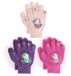 Brook + Bay Kids Gloves - Toddler Gloves - Winter Glove Kids - Kid Mittens - 3 Pack Boy Girl Knit Mittens for Snow