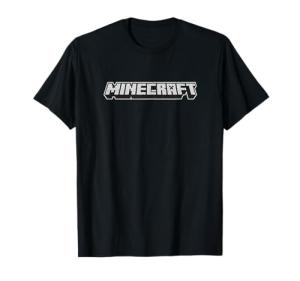 Minecraft Stone Texture Logo Monochrome Design T-Shirt