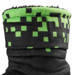Minecraft Slipper Boots for Boys - Warm Kids Slippers Size 11-7 Non-Slip House Shoes - Gamer Gifts for Boys (Black/Green, 1/2)