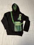 Minecraft Creeper Hoodie Pullover Sweatshirt Black/Green Boys Size 9-10 NWT