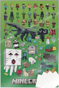 Minecraft - Gaming Poster (Character Montage) (Size: 24" x 36") (Laminated Poster & Strips)