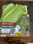 Halloween Costume Boys Minecraft Creeper Small 6-7 New Kids Fall Video games 