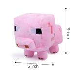 Pixel-Style Game Basic Plush Character Soft Toy, Video Game-Inspired Collectible Plushies Gifts for Kids & Fans (Piglin)