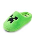 Minecraft Creeper Green Mule Slippers | Fleece Indoor Lounge Footwear for Boys | Soft, Furry Finish | Gaming Slippers