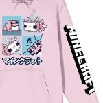 Minecraft Axolotl Long Sleeve Cradle Pink Adult Hooded Sweatshirt-Small