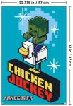 Trends International Minecraft - Chicken Jockey Wall Poster with Push Pins, 34L x 22.4W, Poster & Push Pin Bundle