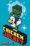 Trends International Minecraft - Chicken Jockey Wall Poster with Push Pins, 34L x 22.4W, Poster & Push Pin Bundle