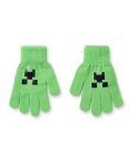 Minecraft Boys Beanie, Gloves & Scarf Set | Kids One Size Green Knitted Winter Pom Pom Hat | Warm Gloves & Scarf with Creeper Character Face Logo | Mojang Video Game Merchandise Gift