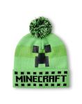 Minecraft Boys Beanie, Gloves & Scarf Set | Kids One Size Green Knitted Winter Pom Pom Hat | Warm Gloves & Scarf with Creeper Character Face Logo | Mojang Video Game Merchandise Gift