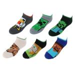 Centric Brands Minecraft Socks 6 Pairs of Socks for Boys Age 6-8 Gift Set for Kids