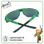 ARKAID Minecraft Sunglasses for Kids | Creeper Sports Wrap Shades with UV400 |One Size Fits Most Kids