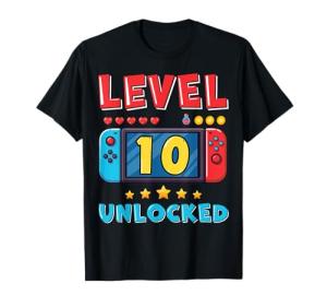 10 Year Old Bday Decorations Son Boy 10yr 10th Birthday T-Shirt