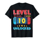 10 Year Old Bday Decorations Son Boy 10yr 10th Birthday T-Shirt
