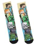 Bioworld Minecraft Men's Mixed Characters Art On Sublimated Crew Sock