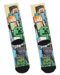 Bioworld Minecraft Men's Mixed Characters Art On Sublimated Crew Sock