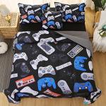 JQinHome Twin Gamer Comforter Set for Boys,6 Piece Bed in A Bag 3D Video Game Bedding -All Season Soft Microfiber Down Alternative Comforter Gamer Bedding Sets for Kids