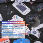 JQinHome Twin Gamer Comforter Set for Boys,6 Piece Bed in A Bag 3D Video Game Bedding -All Season Soft Microfiber Down Alternative Comforter Gamer Bedding Sets for Kids