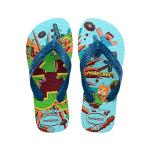 Havaianas Minecraft (Mini Me), Unisex Children's Flip-Flops, White Blue Comfy, 23/24 EU
