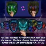 Camlinbo LED Mask & Glow Set with Gesture Sensing, Gifts for Teens, Cool Stuff Christmas Toys, Light Up Mask Gloves and Shoelaces for Xmas New Year's Eve Costume Holiday Party