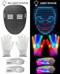 Camlinbo LED Mask & Glow Set with Gesture Sensing, Gifts for Teens, Cool Stuff Christmas Toys, Light Up Mask Gloves and Shoelaces for Xmas New Year's Eve Costume Holiday Party