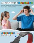 NUBWO U3 Gaming Headset with Microphone, Safe Volume Limited, Kids Headphones for Switch, Super Lightweight, Rich Sound, 3.5mm Jack for NS, PS4, PS5, Xbox, Tablet, iPad Computer, Red