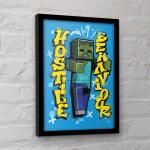 Pyramid International Minecraft (Hostige Behaviour) Collector Print (Framed) 30cm x 40cm, Art Poster, Posters & Prints, One Size