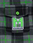 Minecraft Creeper Big Boys Flannel Shacket with Fleece Lining Plaid Gray/Green 10-12