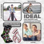 Minecraft Boys Crew Socks - Soft, Breathable Youth Socks Pack of 3 or 5 - Gamer Gifts (Black/Grey, 7-10 Years)