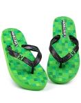 Minecraft Creeper Kids Sandals Kids | Green Flip Flop Sliders | Block Pixel Game Villain Summer Shoes | Slip-on Footwear