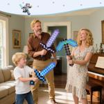 QRT Foam Sword and Pickaxe Set Kids Role Play Toys for Halloween, Cosplay Video Game Parties (Blue Pickaxe Sword)