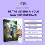 Turn Me Royal Custom Portrait from Photo, Personalized Funny Wall Art Print, Unique Birthday Gift, Wall Art Canvas, Funky Painting (Epic Minecraft Gamer, 24" x 36")
