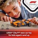 LEGO City F1 Driver with McLaren Race Car Toy - Model Car Building Toy Kit for Kids, Boys and Girls, Ages 6+ - F1 Collectible for Fans - with a Driver Minifigure - Gift Idea for Birthdays - 60442