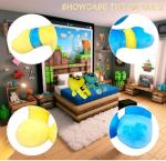 UMMEI 2024 New Creeper Plush Filler(11 inch), Plush Doll Soft Plush Toy Cute Pillow, Favorite Birthday Gift for Boys and Girls (Yellow+Blue)