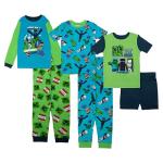 Minecraft Boys' 6-Piece Snug-Fit Cotton Pajamas Set, Defeat Them All, 10