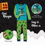 Minecraft Boys' 6-Piece Snug-Fit Cotton Pajamas Set, Defeat Them All, 10